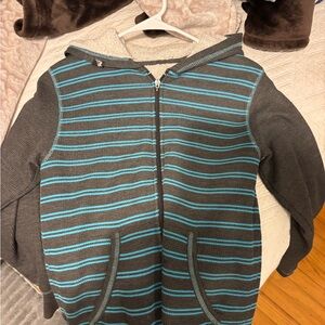 American Eagle Outfitters Gray and Blue Teddy Jacket